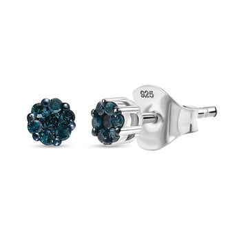 CULLINAN-MINE - Blauer Diamant Ohrringe 925 Silber rhodiniert ca. 0.15 ct