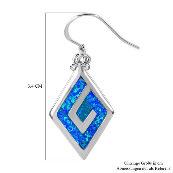 Synthetische Kristall blaue Opal-Ohrringe - 5 ct. image number 5