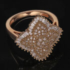Natürlicher Champagner Diamant Cluster Ring - 1 ct. image number 1