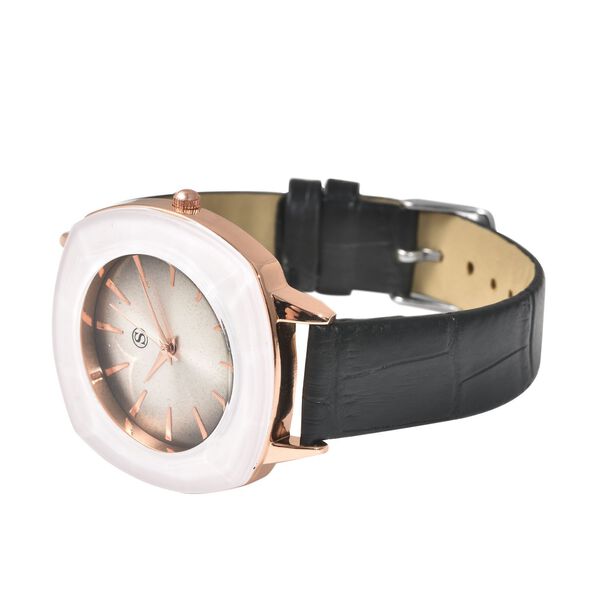 Strada - wasserdichte Uhr, Schwarz und Roségold image number 4