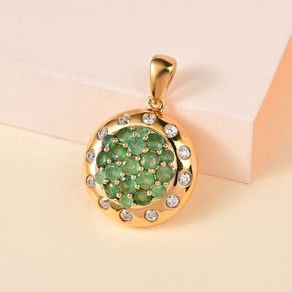 Kagem sambischer Smaragd und Zirkon-Anhänger - 2,22 ct. image number 2