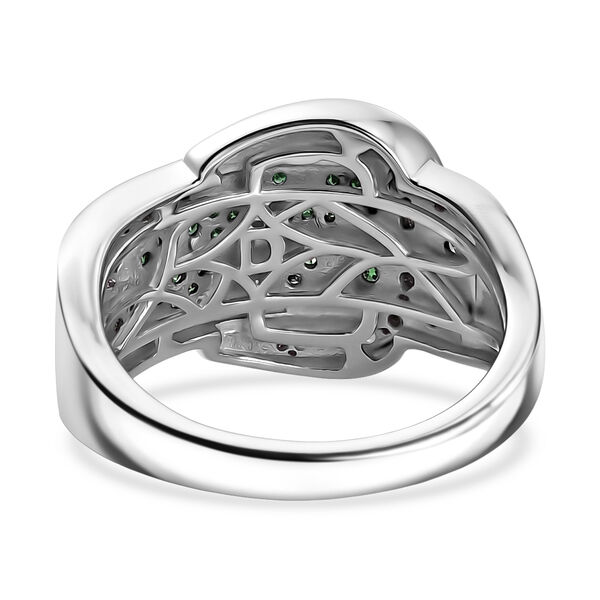 D'Joy Gr&uuml;ner Diamant Ring 925 Silber Rhodiniert (Gr&ouml;&szlig;e 18.00) image number 5