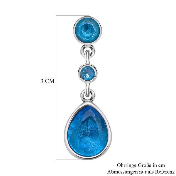Blaue Zirkonia Ohrringe, Edelstahl ca. 12,40 ct image number 4
