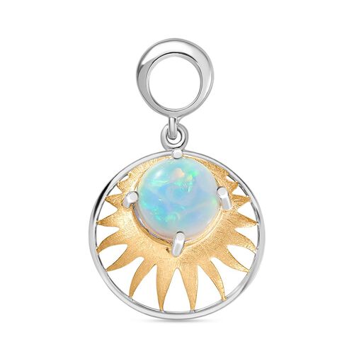 D'Joy AA Natürlicher, äthiopischer Welo Opal Anhänger 925 Silber platiniert und vergoldet ca. 1,36 ct. image number 0