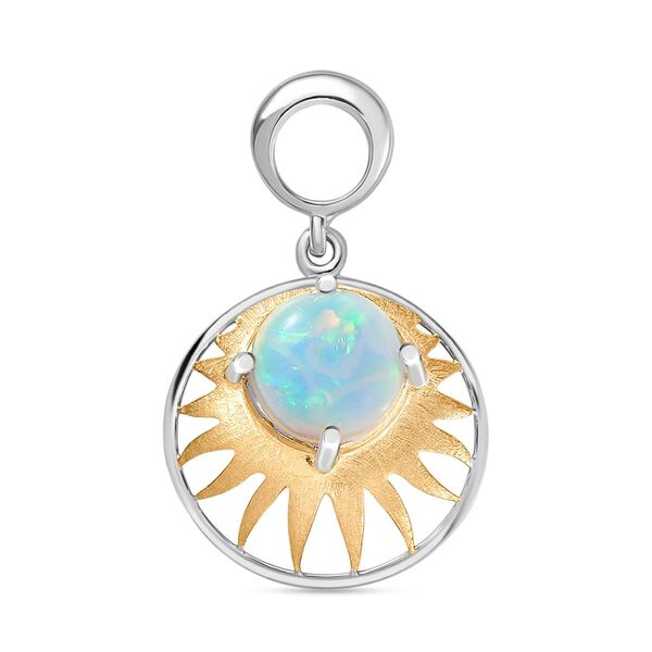 D'Joy AA Nat&uuml;rlicher, &auml;thiopischer Welo Opal Anh&auml;nger 925 Silber platiniert und vergoldet ca. 1.36 ct