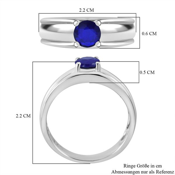 Blauer Spinell Ring, 925 Silber rhodiniert (Größe 18.00) ca. 0.59 ct image number 4
