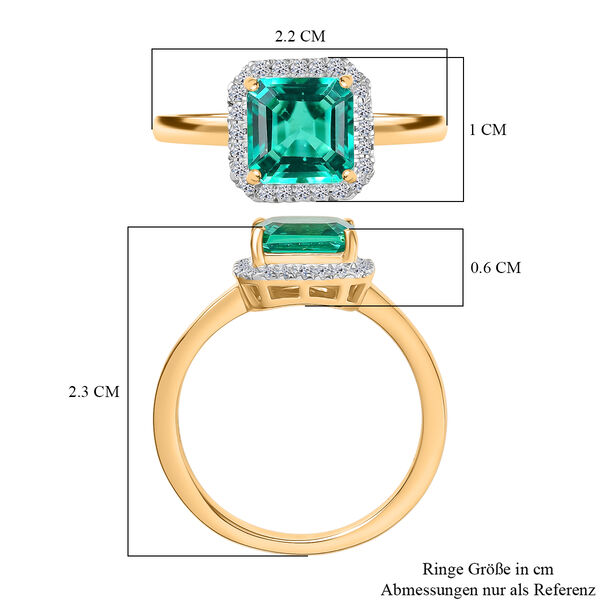 LUXURIANT Labor kolumbianischer Smaragd und SI Labor Diamant Ring - 1,70 ct. image number 7
