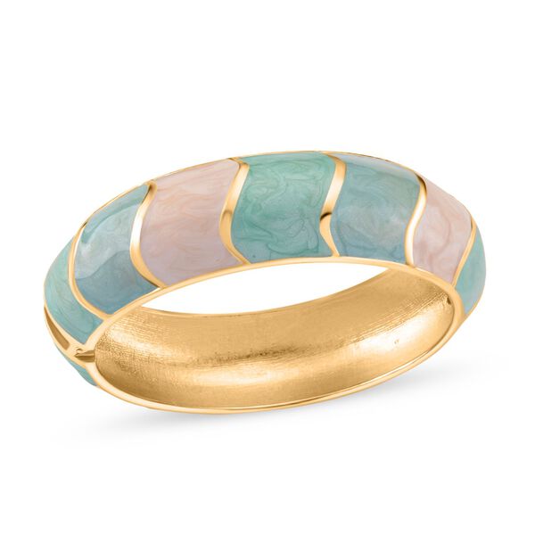 Emaille-Armreif, geometrisches Design, ca. 18 cm, Blau image number 3