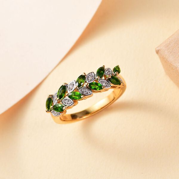 Nat&uuml;rlicher Chromdiopsid und Zirkon-Ring - 0,77 ct. image number 2