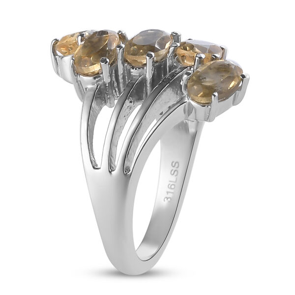 Citrin Bypass-Ring, Edelstahl  ca. 2,25 ct image number 5