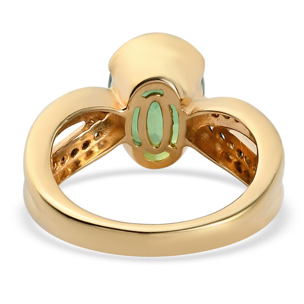 Pfau Triplett Quarz und Zirkon-Ring, 925 Silber Gelbgold Vermeil  ca. 2,99 ct image number 6