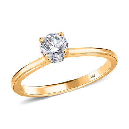 Wei&szlig;er Diamant SI/G-H Ring 750 Gold (Gr&ouml;&szlig;e 16.50) ca. 0.50 ct