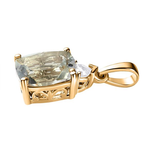 Prasiolite Schmuckset 925 Silber Gelbgold Vermeil ca. 6,30 ct. image number 9