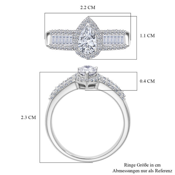 LUXURIANT DIAMOND - Lab Grown Diamant VS-EF Ring 925 Silber rhodiniert (Größe 18.00) ca. 1.02 ct image number 7