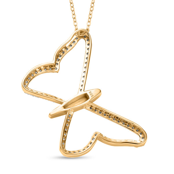 Moissanit Anhänger mit 50cm Kette, 925 Silber 750 Gelbgold Vermeil - 0,70 ct. image number 5