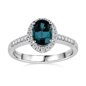 Rhapsody AAAA Pirineu Lagunen Turmalin, Weißer Diamant Ring 950 Platin (Größe 20.00) ca. 2.03 ct