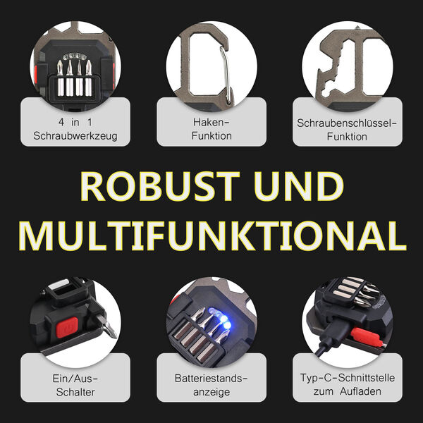 Multifunktions-LED-Taschenlampe und Notfallwerkzeug image number 6
