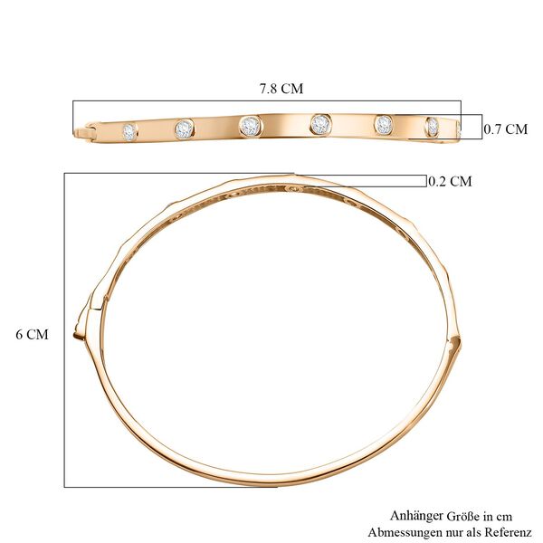 J Francis gefertigt mit SWAROVSKI- Swarovski Zirkonia 19cm Armreif, 925 Silber 750 Gelbgold Vermeil image number 6