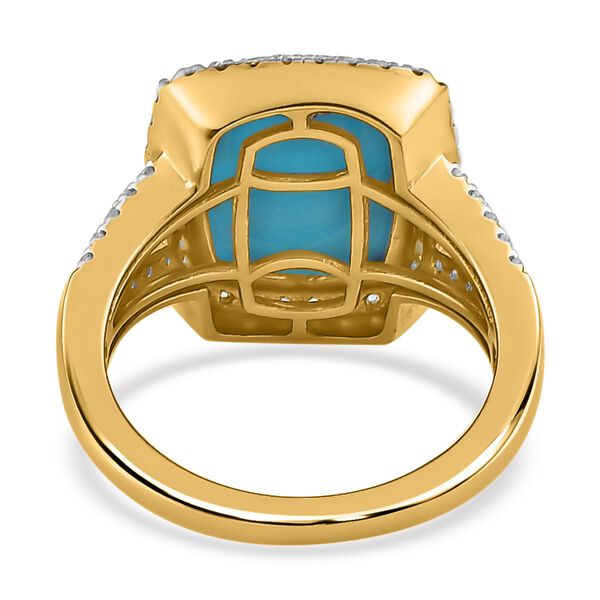 Sleeping Beauty Türkis und Zirkon Halo Ring - 5,94 ct. image number 6