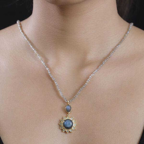 AAA Labradorit Anh&auml;nger mit 50cm Kette - 35 ct. image number 2