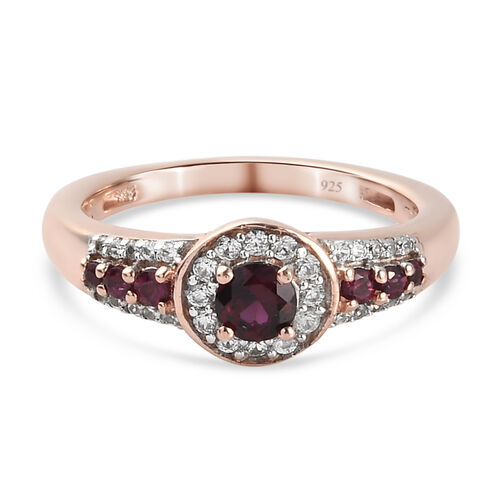 Anthill Granat und Zirkon Ring 925 Silber rosévergoldet  ca. 0,67 ct image number 0