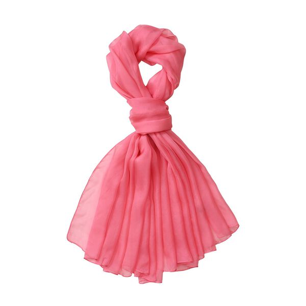 LA MAREY - 100% Maulbeeren-Seidenschal, Chiffon, 110x180 cm, Rosa