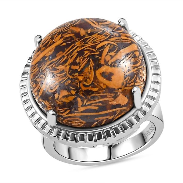 Nat&uuml;rlicher Skript Stein-Ring - 20,55 ct. image number 4