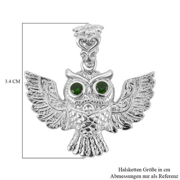 Royal Bali Kollektion - Natürlicher Chromdiopsid-Eule-Anhänger - 0,26 ct. image number 5