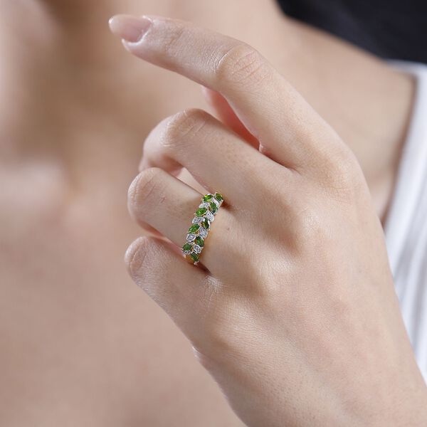 Nat&uuml;rlicher Chromdiopsid und Zirkon-Ring - 0,77 ct. image number 3