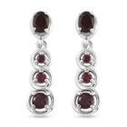 Anthill Granat Ohrringe 925 Silber platiniert ca. 0,88 ct
