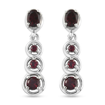 Anthill Granat Ohrringe 925 Silber platiniert ca. 0,88 ct