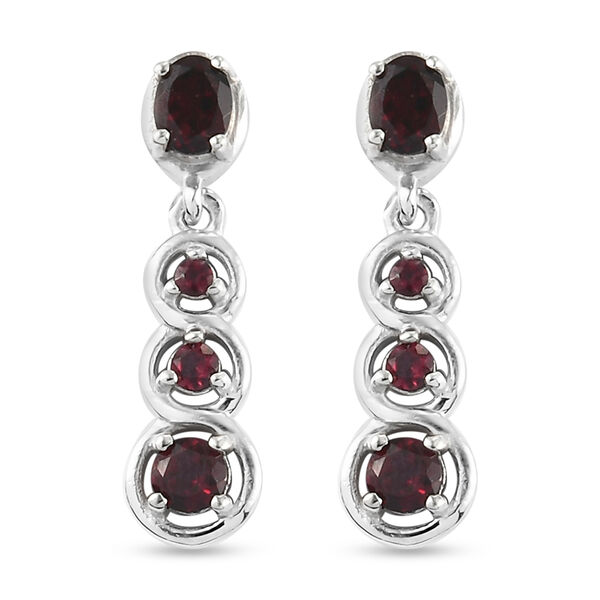 Anthill Granat Ohrh&auml;nger 925 Silber platiniert ca. 0,88 ct&nbsp;