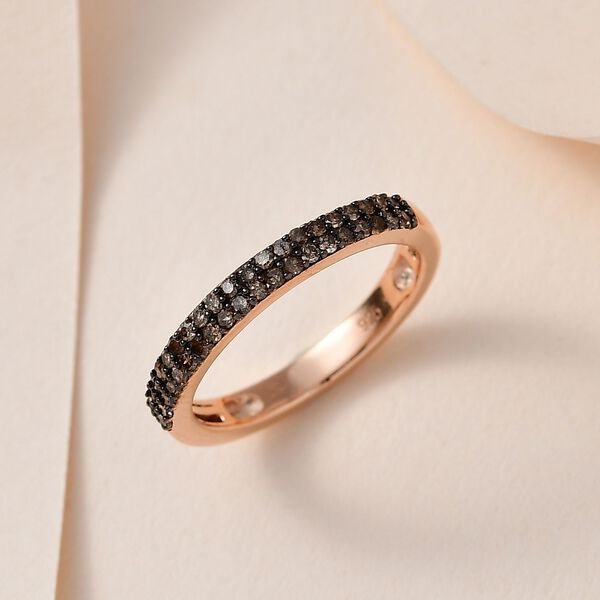 Nat&uuml;rlicher Champagner-Diamant-Bandring - 0,25 ct. image number 2