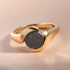 Meteorit Ring 925 Silber vergoldet (Größe 16.00) ca. 3,14 ct image number 1
