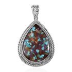 Mehrfarbiger Edelstein-Anhänger, Edelstahl ca. 12.00 ct