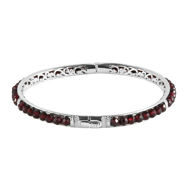 Roter Granat-Armreif, 20 cm, Messing platiniert ca. 33,60 ct image number 4