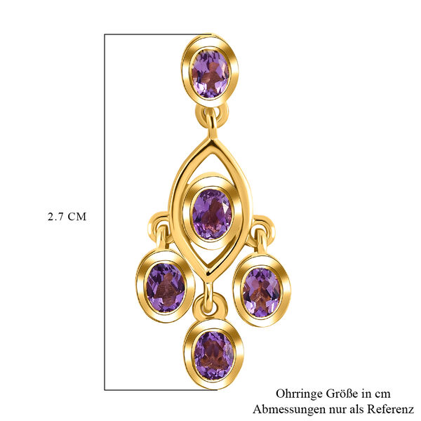 Natürliche, marokkanische Amethyst-Ohrringe, 925 Silber vergoldet ca. 1,52 ct image number 6