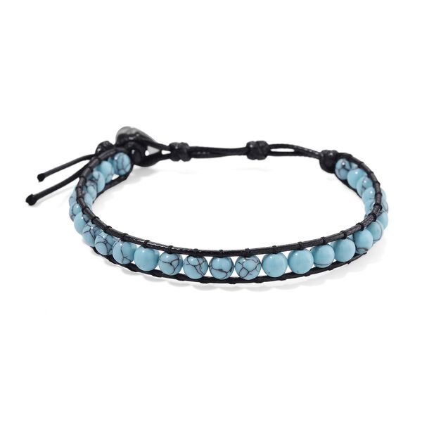 Flexibles blaues rekonstituiertes Howlith Armband - 35 ct. image number 0