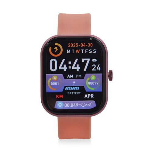 G21 Smartwatch, 2.01 Zoll HD Display, Herzfrequenz-, Blutdruck- und Blutsauerstoffmessung, Pinkes Silikonarmband image number 0