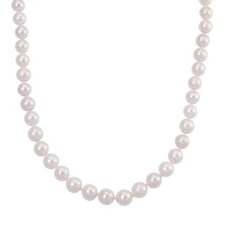 D'Joy Weiße Edison Perle Halskette ca. 50 cm 925 Silber vergoldet