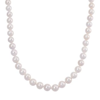 D'Joy Wei&szlig;e Edison Perle (11-14 mm) Halskette ca. 50 cm 925 Silber vergoldet