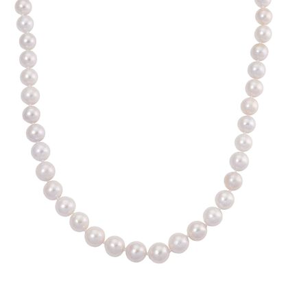 D'Joy Wei&szlig;e Edison Perle (11-14 mm) Halskette ca. 50 cm 925 Silber vergoldet