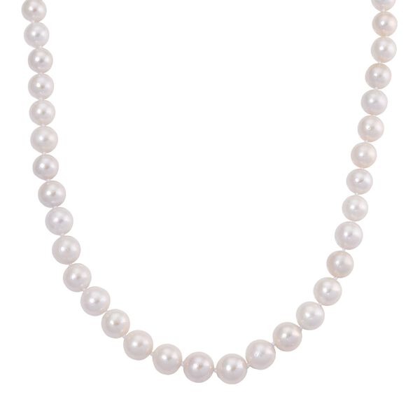 D'Joy Wei&szlig;e Edison Perle (11-14 mm) Halskette ca. 50 cm 925 Silber vergoldet