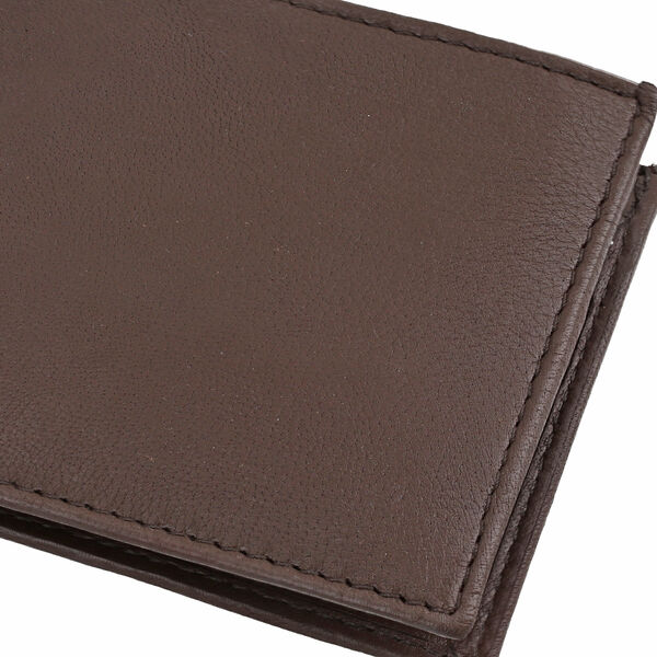Klassische Bifold Geldbörse, 100% echtes Leder, RFID geschützt, braun image number 6