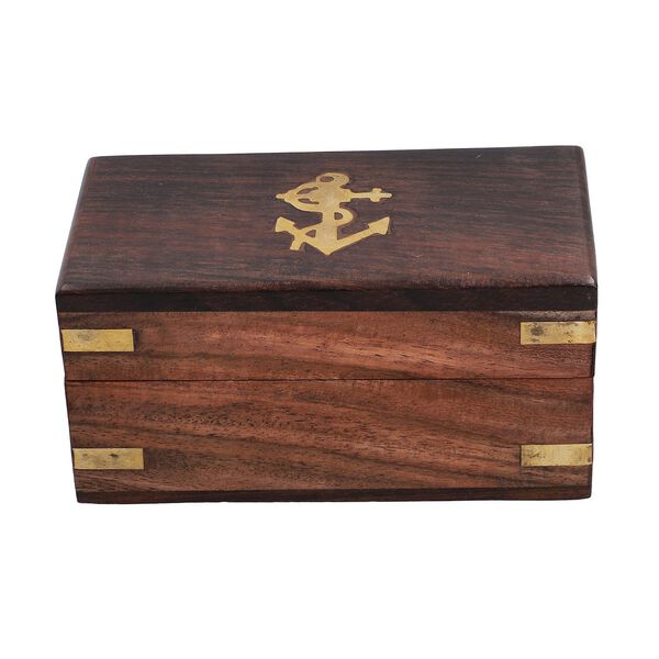 Handgefertigtes, voll funktionsf&auml;higes Teleskop mit Ledergriff und h&ouml;lzerner Geschenkbox, Gold image number 8