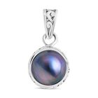 Royal Bali - Blau Mabe Perle (10-11 mm) Anhänger 925 Silber