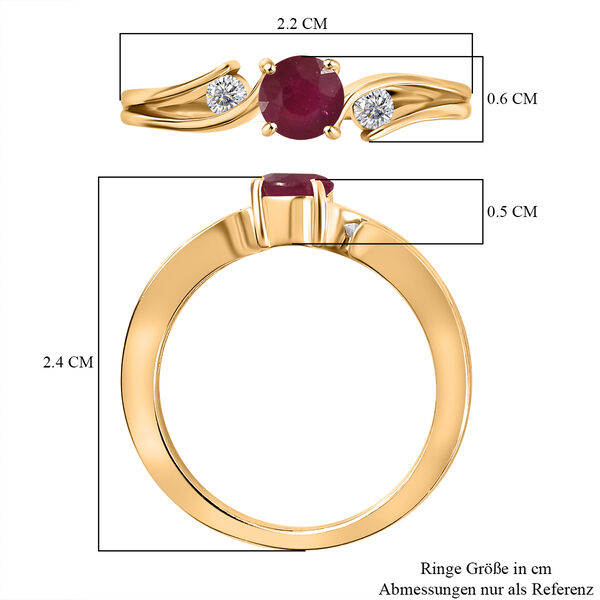 Afrikanischer Rubin und Zirkon-Ring - 0,97 ct. image number 7