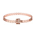 Wei&szlig;er Zirkonia Armband, ca. 17 cm, ros&eacute;farben ca. 0,20 ct