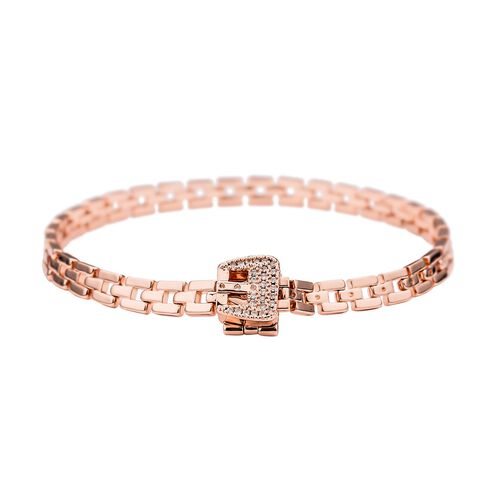 Weißer Zirkonia Armband, ca. 17 cm, roséfarben ca. 0,20 ct image number 0