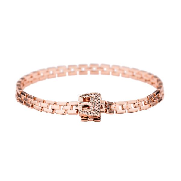 Wei&szlig;er Zirkonia Armband, ca. 17 cm, ros&eacute;farben ca. 0,20 ct image number 0